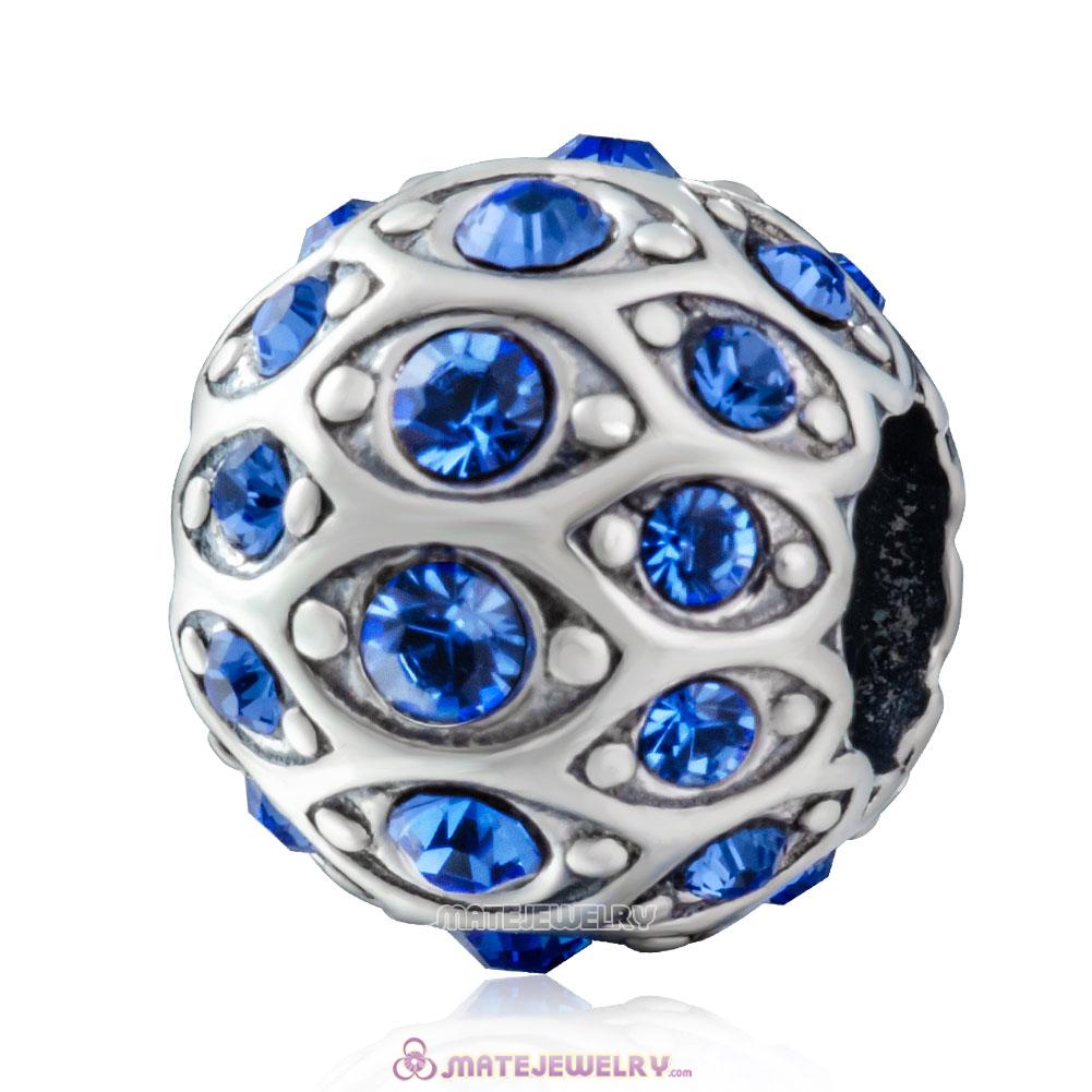 Pave Evil Eye Charm with Sparkling Sapphire Crystal