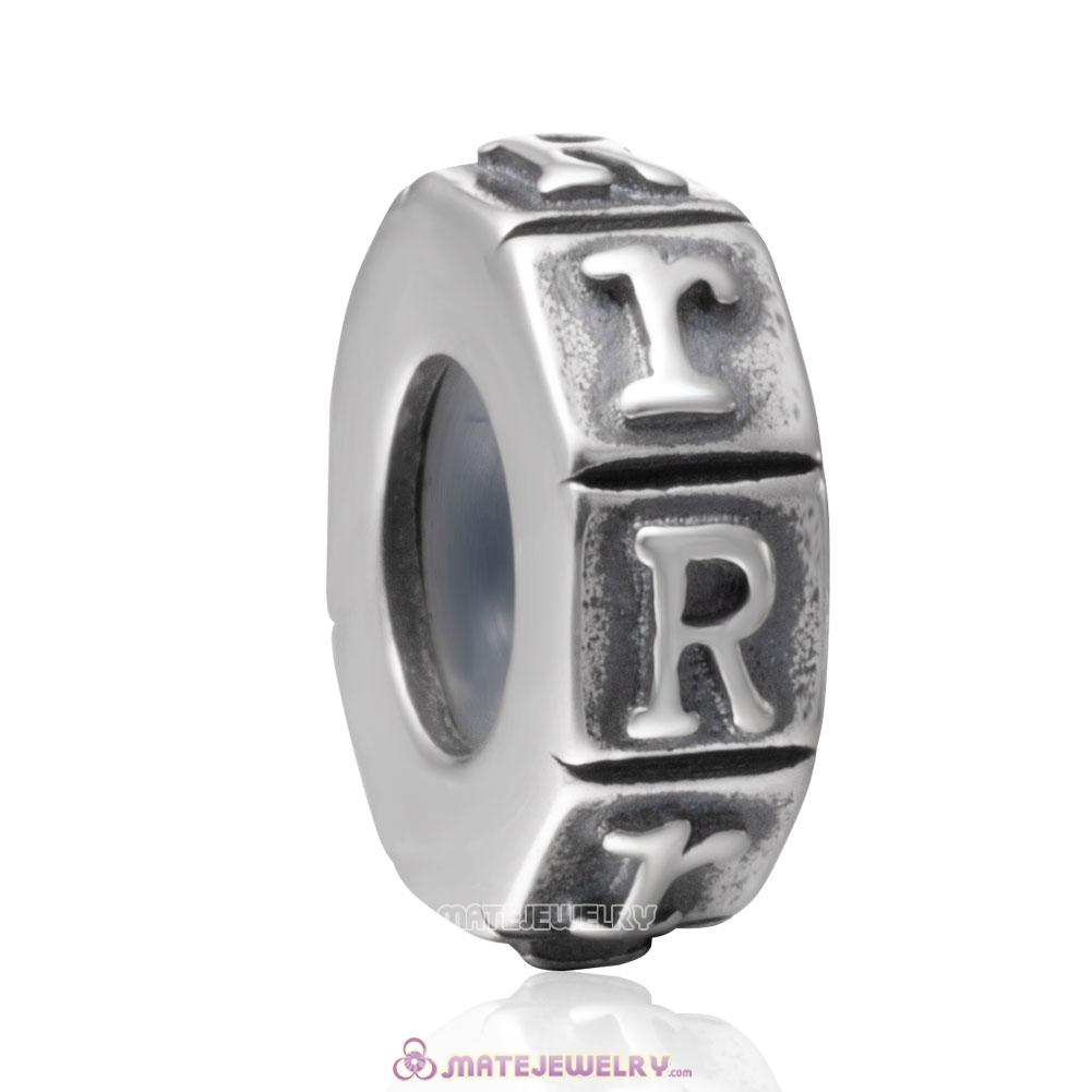 Alphabet Letter R with Rubber Stopper Beads
