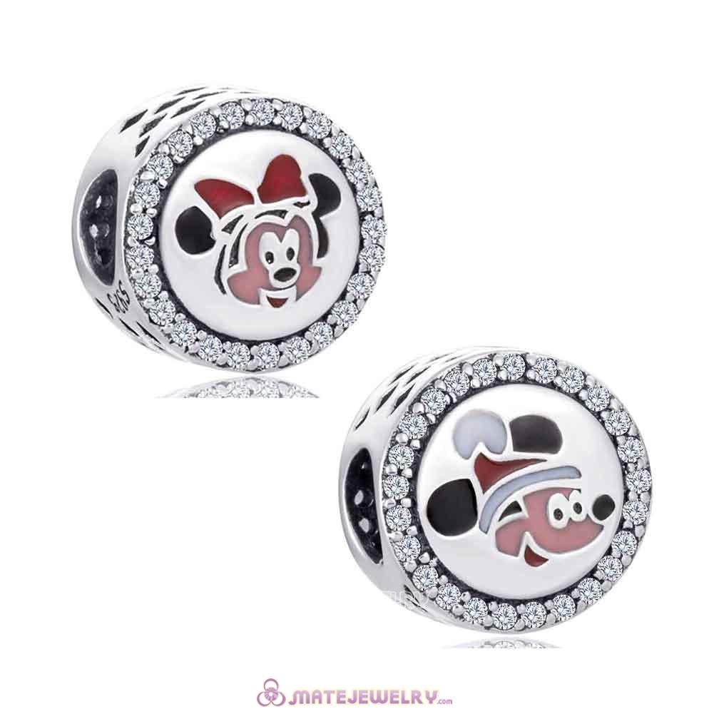 925 Silver Mickey and Minnie Charm Beads