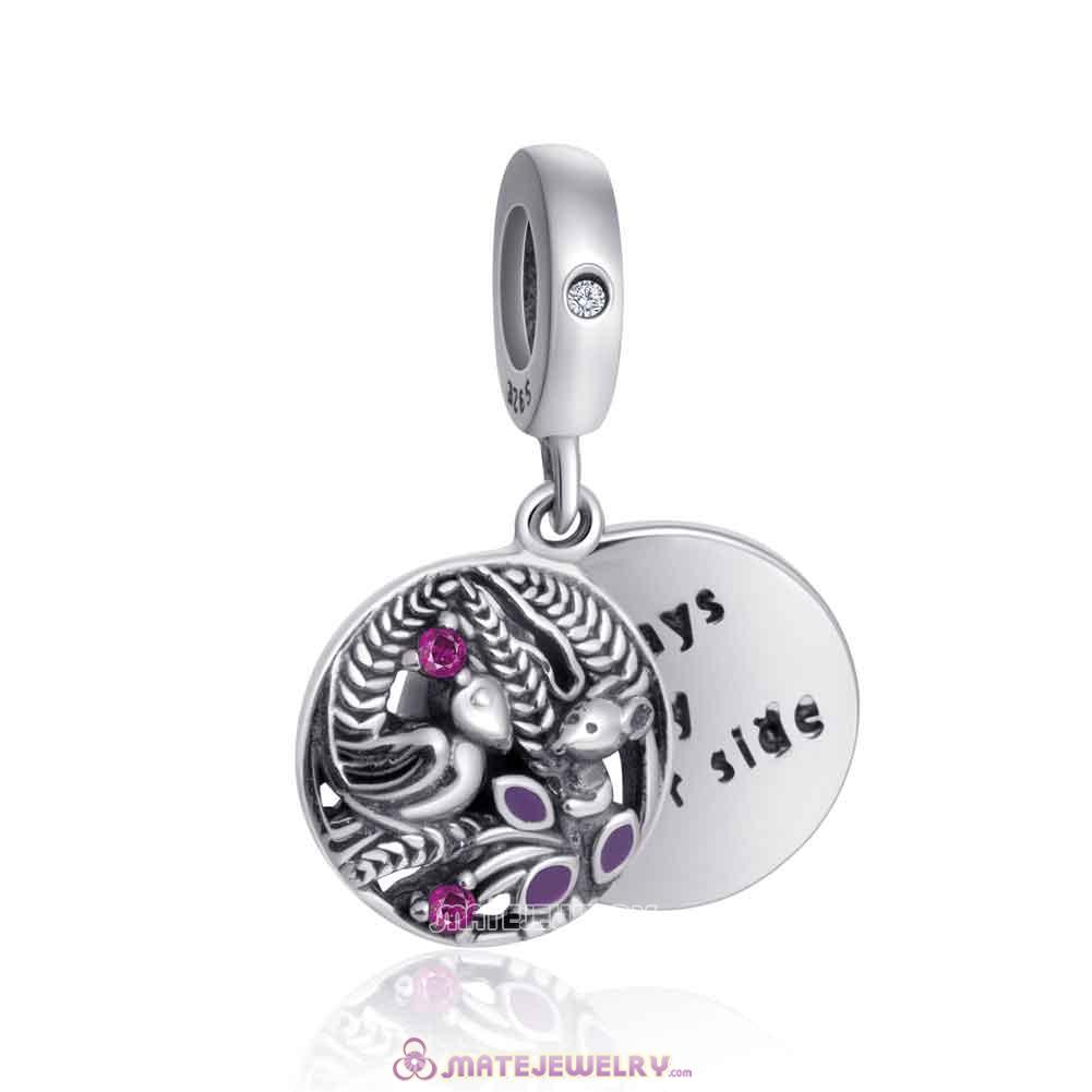 925 Silver European Always by Your Side Pendant Charm