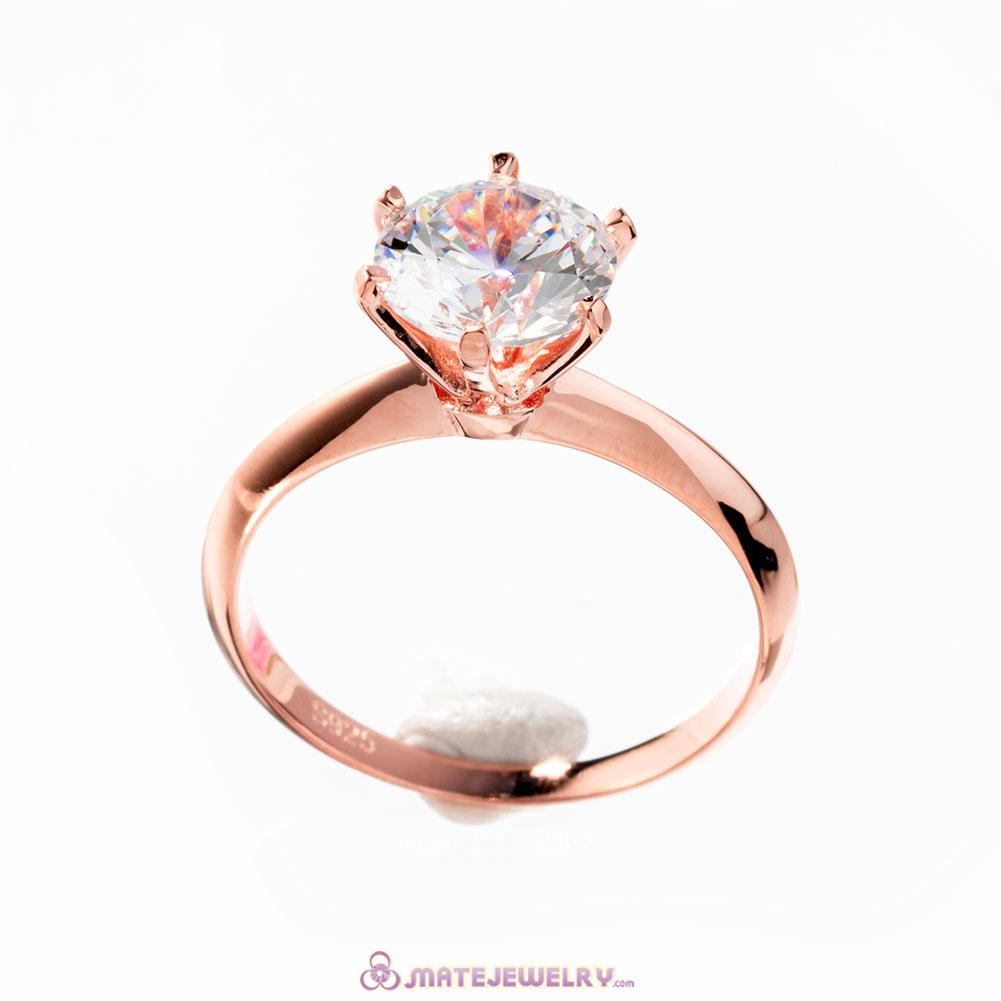 Rose Gold Elegance Zircon Ring