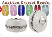 Glass Silver Core Bead With Austrian Crystal
